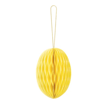 Gult påskägg honeycomb - 12 cm