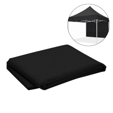 Sidovägg till paviljong 3x2 m svart