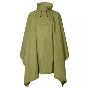 Deluxe Regn Poncho Inkl. Fickor och Hatt Olivgrön