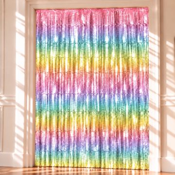 Regnbåge Glittrande Gardin - 100 x 200 cm