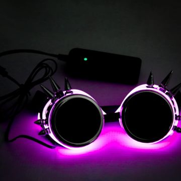 LED-glasögon med piggar Lila