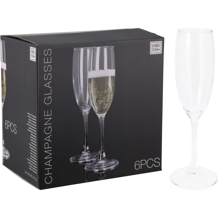 6 champagneglas i glas à 190 ml