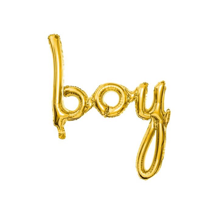 Guld färgad Boy bokstavsfolieballong till pojke - 74x63,5 cm