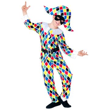 Harlekin-kostym med bälte för barn
