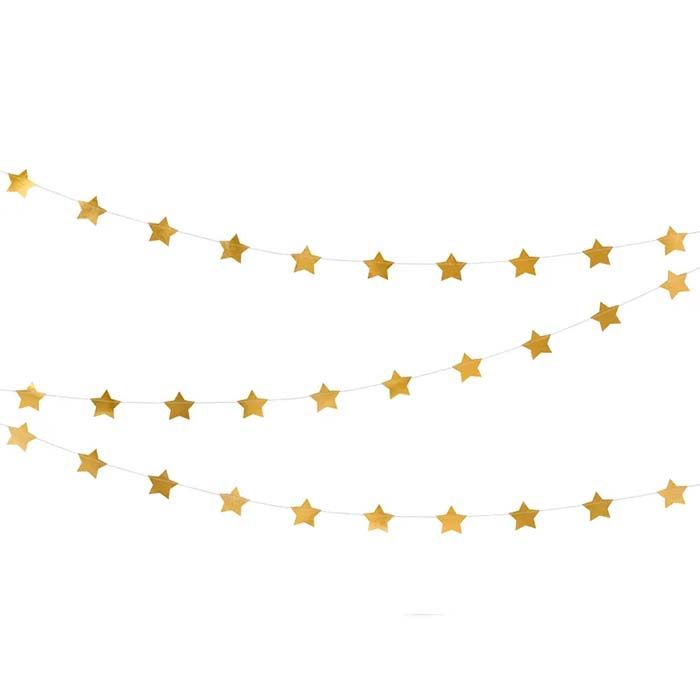 Guld Stjärna Girlang - 3,6 meter