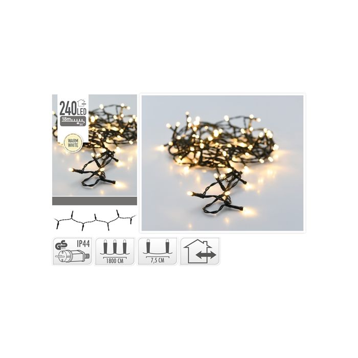 LED lyskedja 240 LED varm vit med kontakt - 18 m 