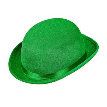 Grön St. Patricks Day bowler hatt med band