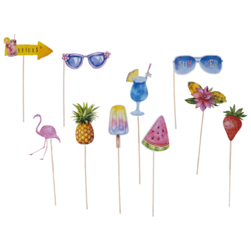 Photo booth sommarrekvisita 10x