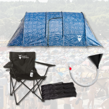 Festivalpaket 4 personer Premium - THORA tält, festivalstol m.m.