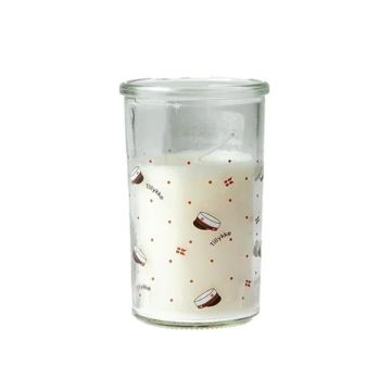 Ljus i glas med motiv av studentmössa röd student Det Gamla Apoteket