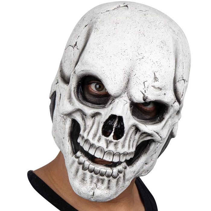 Läskig vit skelettmask