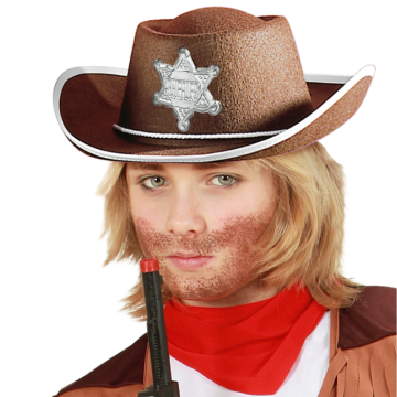 Brun cowboyhatt till barn