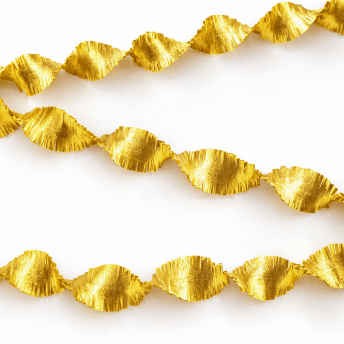 Guld crepe streamergirlang - 6 meter