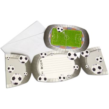 Fotboll inbjudningskort 8x - 17x17 cm