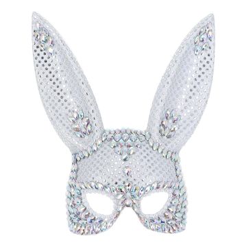 Silver glitter kaninmask