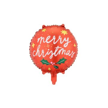 Julluftballong merry christmas röd 45 cm