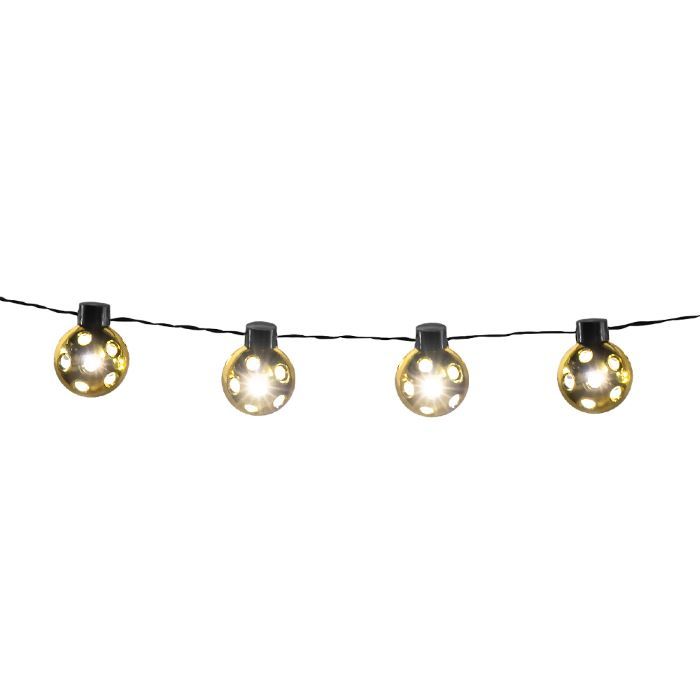 LED ljusslinga med guldkulor - 140 cm