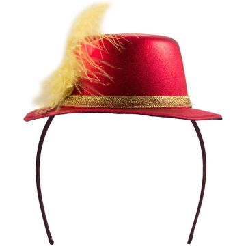 Röd metallisk mini top hat