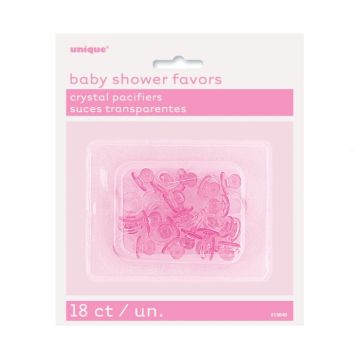 Mini nappar i plast borddekoration rosa 18x