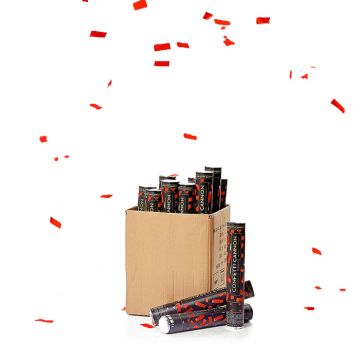 Röda konfettirör 40 cm PartyVikings 50x - Metallic Rektangulär