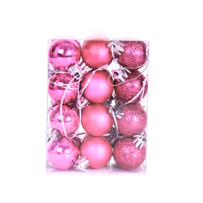 Rosa julkulor 36x - 3 cm 