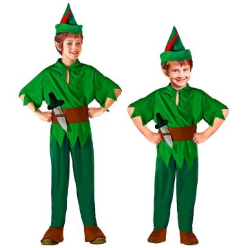 Peter Pan kostym med kniv för pojkar