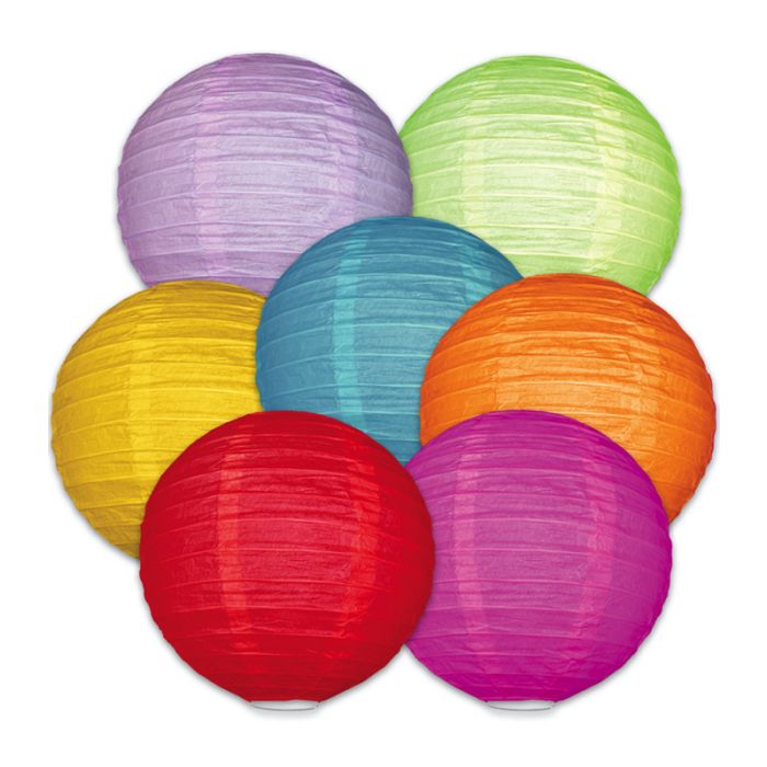 Färgglad papperslykta 40 cm