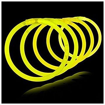 Gul knäklys 100x - Självlysande armband