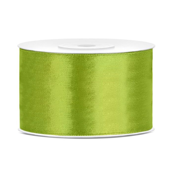 Ljusgrönt satinband - 38 mm x 25 m