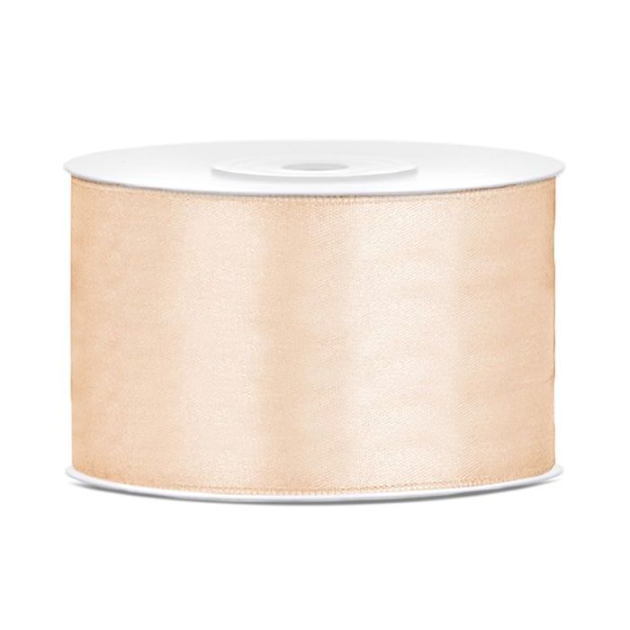 Crèmefärgat satinsnöre - 38 mm x 25 m