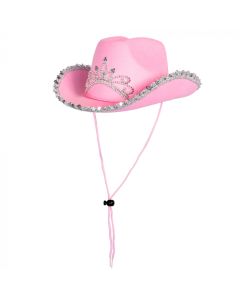 Rosa glitter cowboyhatt för barn