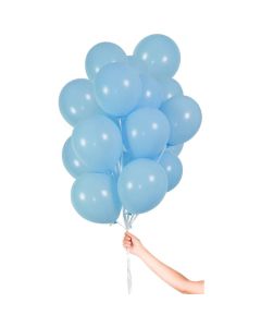 Ljusblå Ballonger m. snöre 30x - 23cm