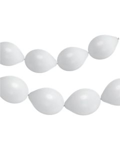 Ballonggirlang med vit länk 8x - 33 cm