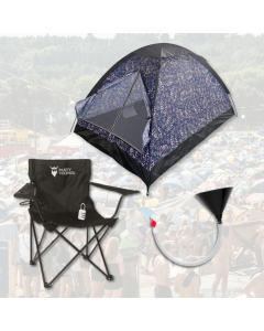 Festivalpaket för 1 person premium – FRIGG tält, festivalstol m.m.