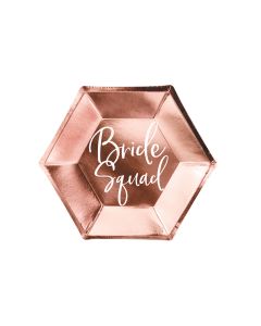 Rose Gold Bride Squad Papperstallrik 6x - 23 cm