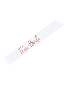 Vitt Team Bride Band med Rose Gold Skrift - 75 cm