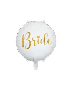 Bride Folieballong Vit och Guld - 45 cm