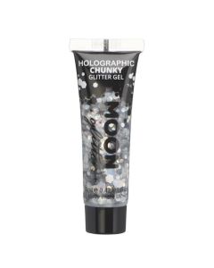 Holografisk Chunky Glitter Gel Silver - 12 ml