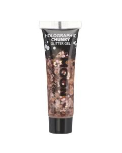 Holografisk Chunky Glitter Gel Rose Gold - 12 ml