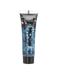 Holografisk Chunky Glitter Gel Blå - 12 ml