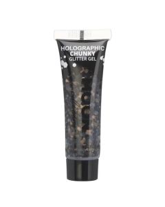 Holografisk Chunky Glitter Gel Svart - 12 ml