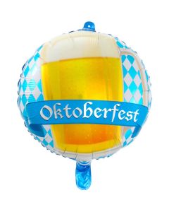 Oktoberfest Ölmugg Folieballong Rund - 43 cm