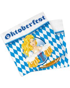 Oktoberfest Servetter med Flick-motiv 20x - 33 x 33 cm