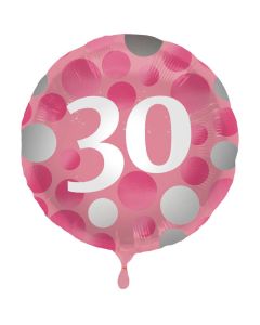 30 Års Folie Ballong Rosa - 45 cm