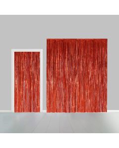 Orange glitterdraperi - 100 x 240 cm