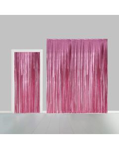 Rosa Glittergardin - 100 x 240 cm