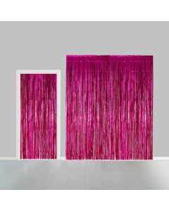 Rosa Glittergardin - 100 x 240 cm