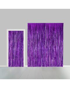 Lila Glittergardin - 100 x 240 cm