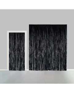 Svart Glittergardin - 100 x 240 cm