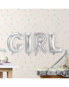 GIRL Silver folieballong - 36 cm